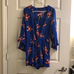 Royal Blue Floral Romper NWT